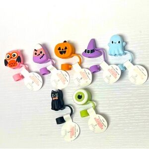 NWT Target Bullseye Playground Halloween Straw Toppers, Full Set of 7